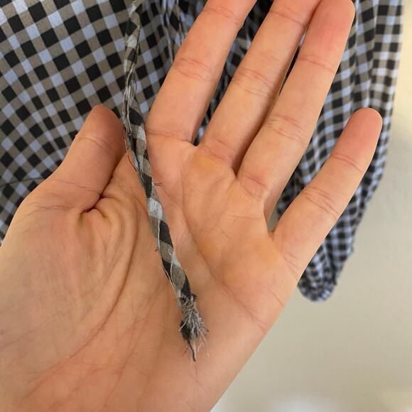 GANNI Gingham Wrap Top Womens Size 36 Small 4 Long Sleeve Blouse - Picture 4 of 8